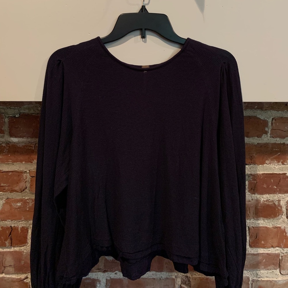 Navy Free People Long Sleeve Top | Womens Size Medium